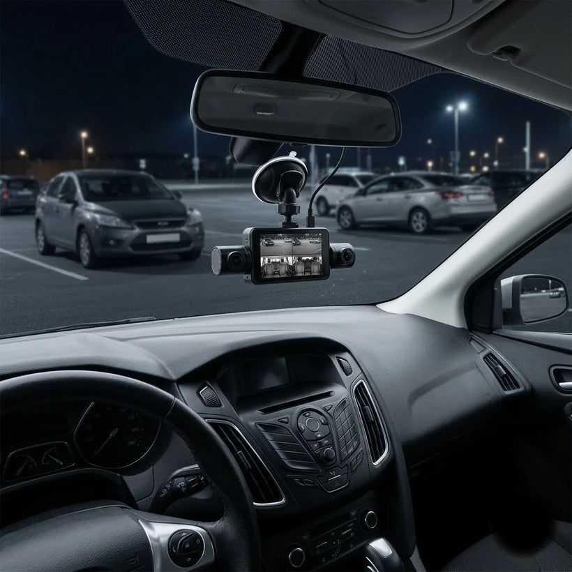 dash cam footage at night with infrared night vision