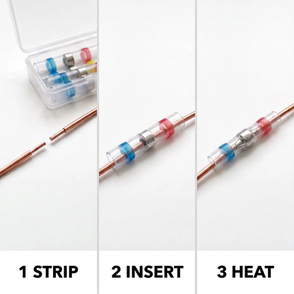 How to use solder seal connectors - strip, insert, heat - BOLTHUT