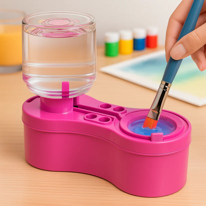 Painting Mat Non-stick Silicone Art Mat with Washing Cup Kids DIY Graffiti Drawing Clay Board with Brush Holder for Artist