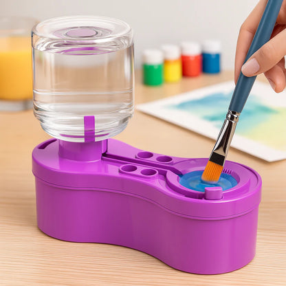 Painting Mat Non-stick Silicone Art Mat with Washing Cup Kids DIY Graffiti Drawing Clay Board with Brush Holder for Artist